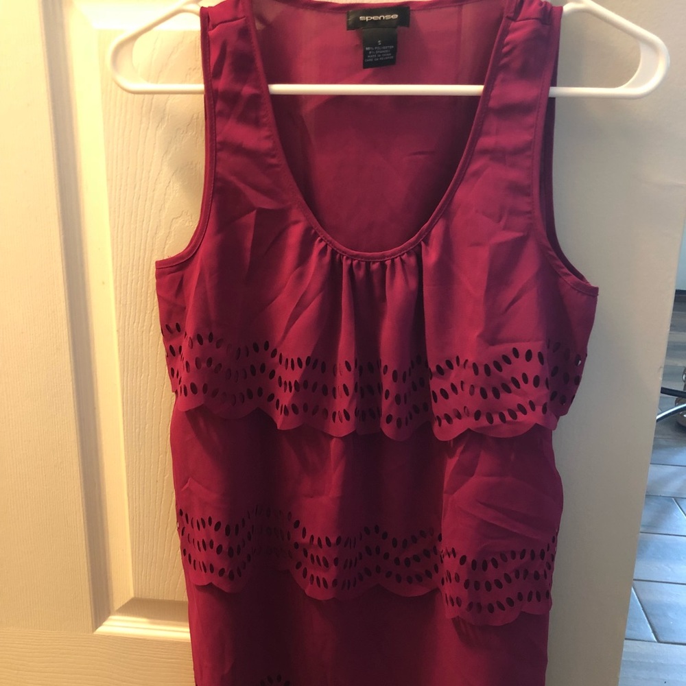 Pink ruffle tank